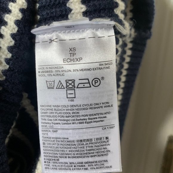 Gap Nautical Stripe Boatneck Sweater Ribbed Knit - Picture 7 of 7